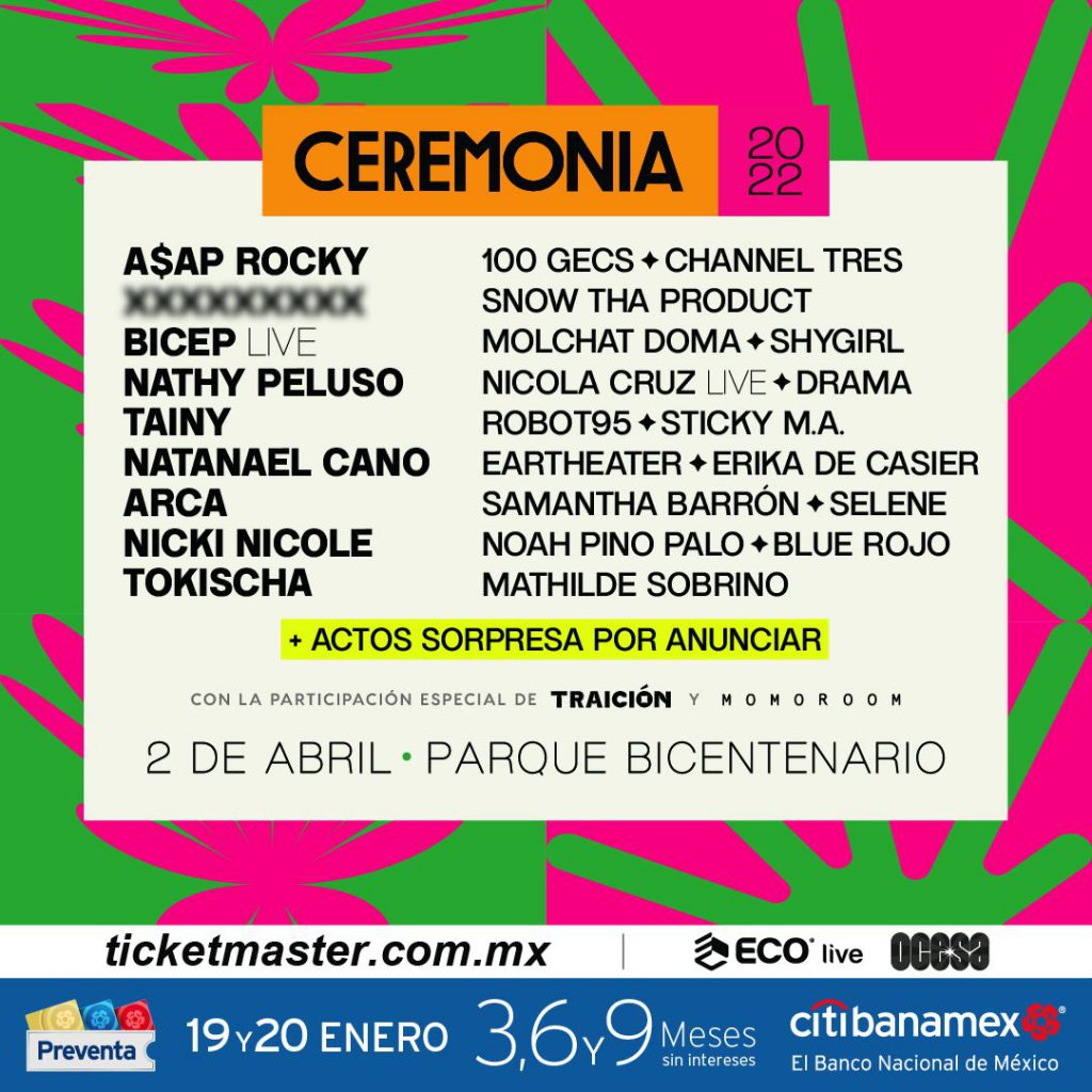 FESTIVAL CEREMONIA 2022 2 de Abril  Parque Bicentenario, CDMX 