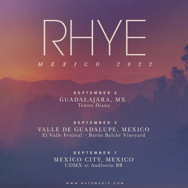 Rhye regresa a México con tres fechas de mucha música