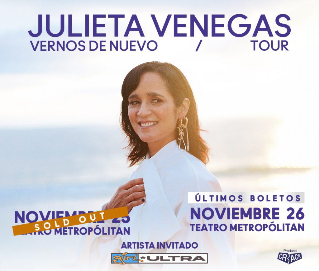 Julieta Venegas presentará "Vernos de nuevo" en el Teatro Metropólitan