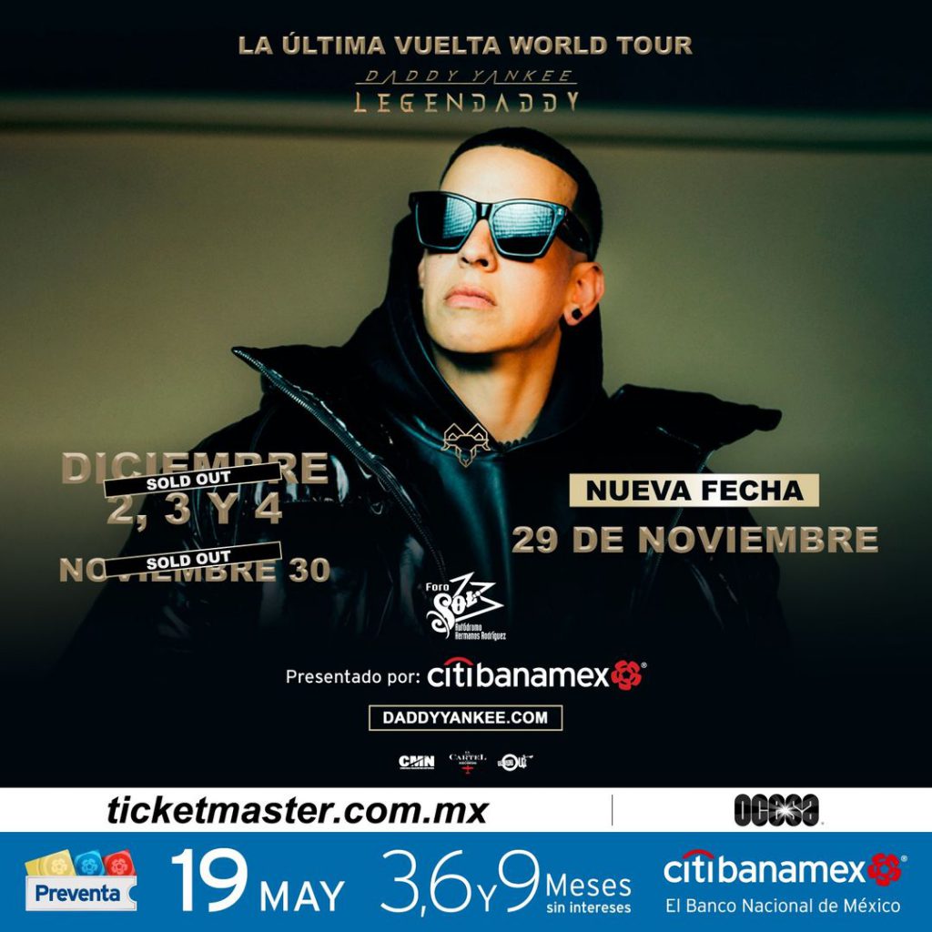 La Última Vuelta World Tour de Daddy Yankee llegará a CDMX