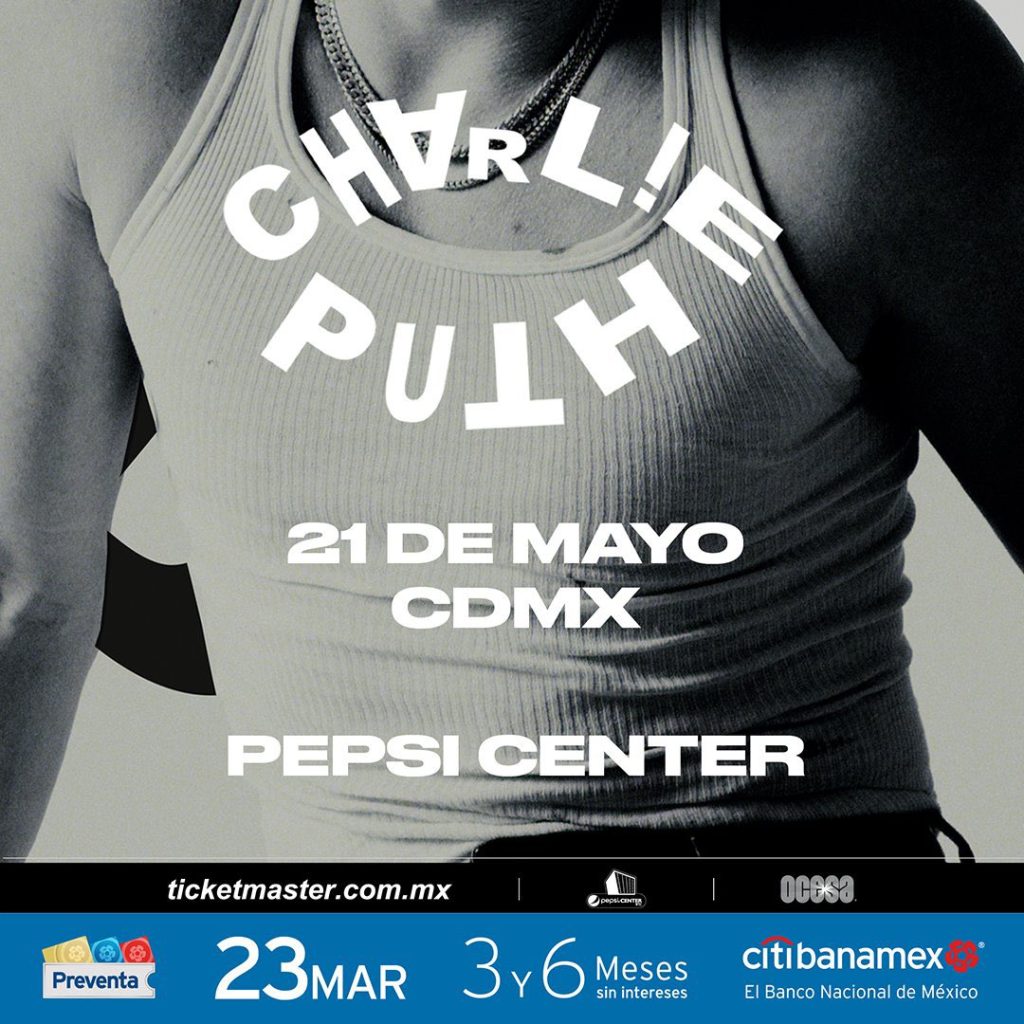 Poster del concierto de CHARLIE PUTH, tomada de https://twitter.com/