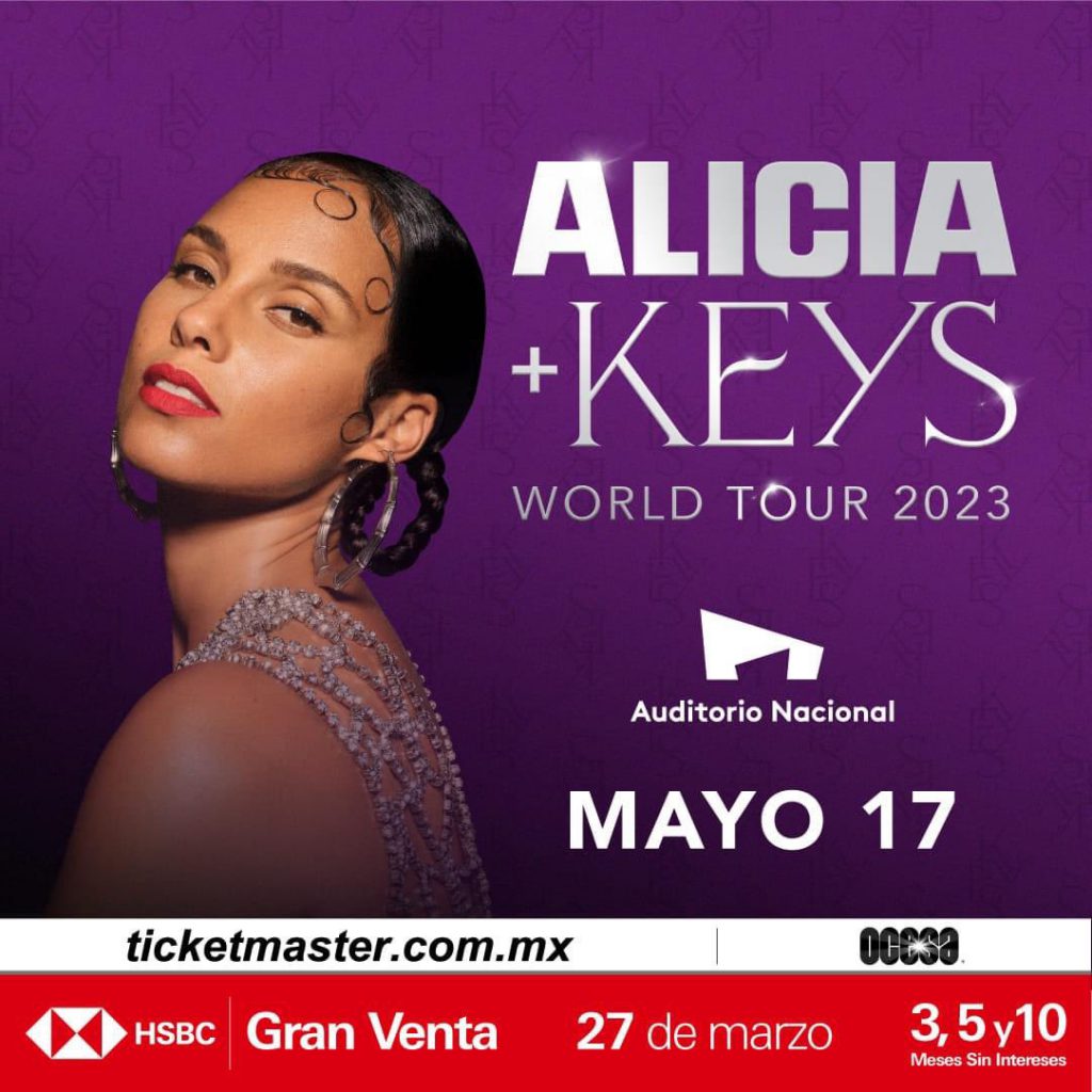 Cartel de la gira de Alicia Keys, foto tomada de https://twitter.com/