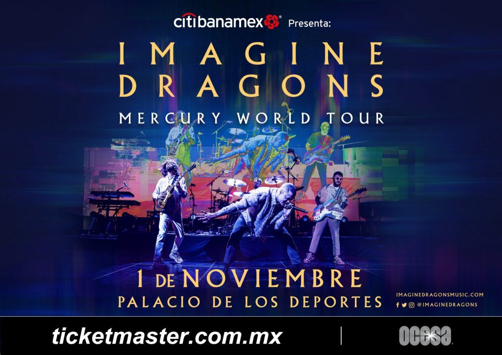Cartel del concierto de Imagine Dragons, foto tomada de https://twitter.com/