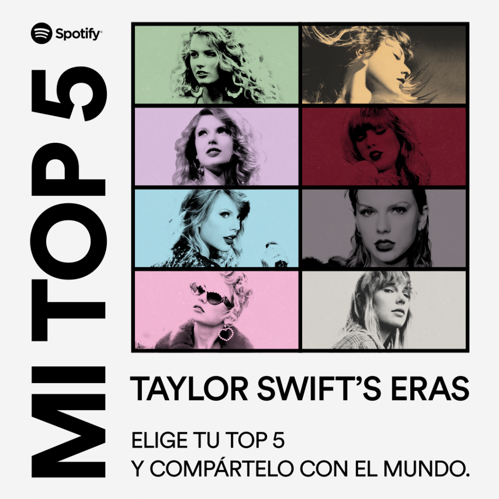 Spotify presenta experiencia interactiva: Mi Top 5: Taylor Swift Era